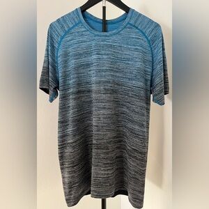 lululemon Men’s Tech Tee Blue/Black Gradient “Get Outside Get Sweaty” (L)